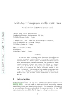 Multi-Layer Perceptrons and Symbolic Data