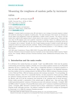 Measuring the roughness of random paths by increment ratios