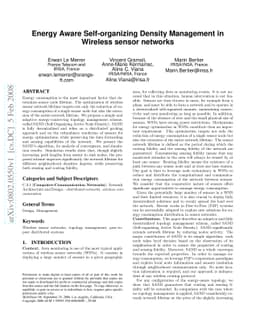 Energy Aware Self-Organizing Density Management in Wireless Sensor
  Networks