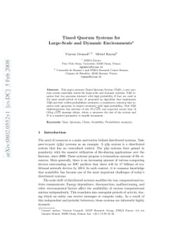 Timed Quorum System for Large-Scale and Dynamic Environments