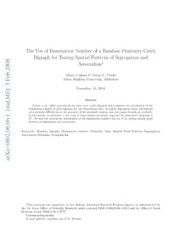 The Use of Domination Number of a Random Proximity Catch Digraph for
  Testing Spatial Patterns of Segregation and Association