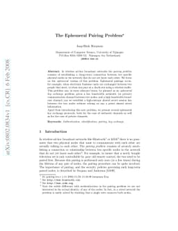 The Ephemeral Pairing Problem