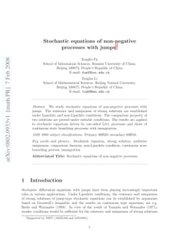 Stochastic equations of non-negative processes with jumps