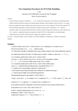 New Estimation Procedures for PLS Path Modelling