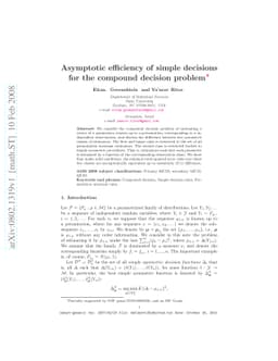 Asymptotic efficiency of simple decisions for the compound decision
  problem