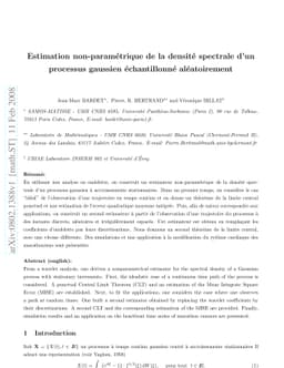 Estimation non-paramétrique de la densité spectrale dún processus
  gaussien échantillonné aléatoirement