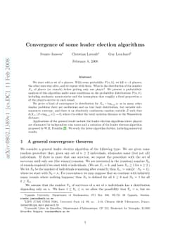 Convergence of some leader election algorithms