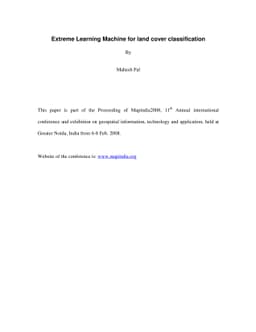 Extreme Learning Machine for land cover classification