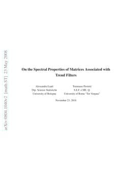 On the Spectral Properties of Matrices Associated with Trend Filters