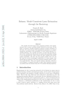 Bolasso: model consistent Lasso estimation through the bootstrap