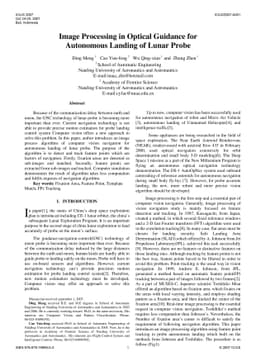 Image Processing in Optical Guidance for Autonomous Landing of Lunar
  Probe