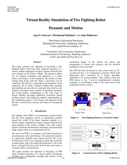 Virtual Reality Simulation of Fire Fighting Robot Dynamic and Motion