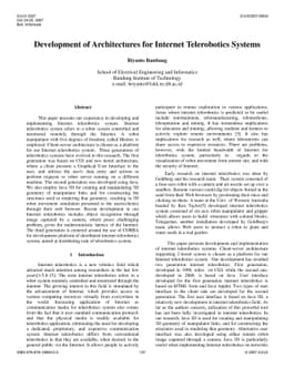 Development of Architectures for Internet Telerobotics Systems