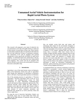 Unmanned Aerial Vehicle Instrumentation for Rapid Aerial Photo System