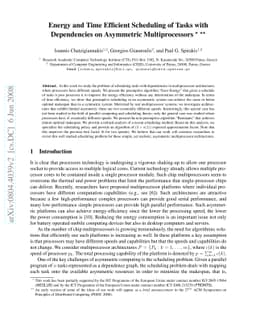 Energy and Time Efficient Scheduling of Tasks with Dependencies on
  Asymmetric Multiprocessors