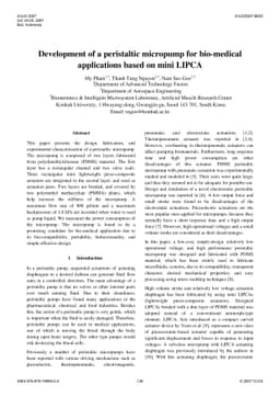 Development of a peristaltic micropump for bio-medical applications
  based on mini LIPCA