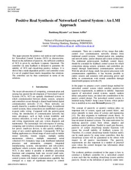 Positive Real Synthesis of Networked Control System An LMI Approach