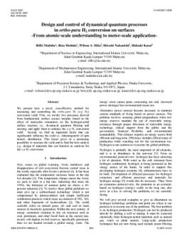 Design and control of dynamical quantum processes in ortho para H2
  conversion on surfaces