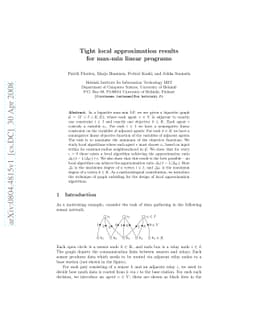 Tight local approximation results for max-min linear programs
