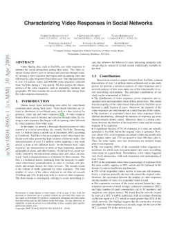 Characterizing Video Responses in Social Networks