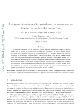 A nonparametric estimator of the spectral density of a continuous-time
  Gaussian process observed at random times