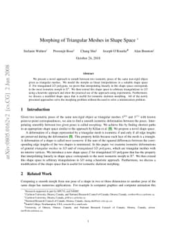 Morphing of Triangular Meshes in Shape Space