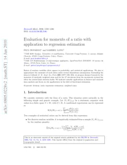 Evaluation for moments of a ratio with application to regression
  estimation