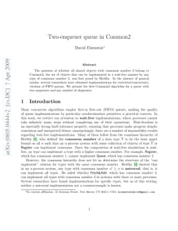 Two-enqueuer queue in Common2