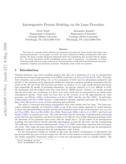 Autoregressive Process Modeling via the Lasso Procedure
