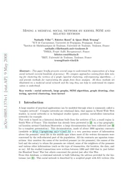 Mining a medieval social network by kernel SOM and related methods