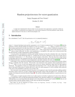 Random projection trees for vector quantization