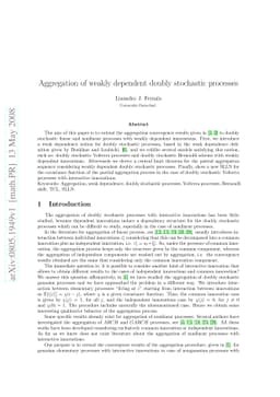 Aggregation of weakly dependent doubly stochastic processes