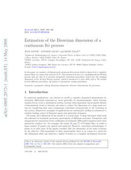 Estimation of the Brownian dimension of a continuous Itô process