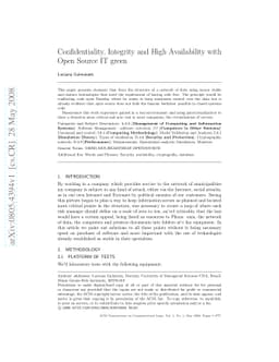 Confidentiality, Integrity and High Availability with Open Source IT
  green