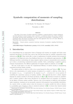 Symbolic computation of moments of sampling distributions