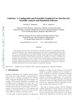 GuiLiner: A Configurable and Extensible Graphical User Interface for
  Scientific Analysis and Simulation Software
