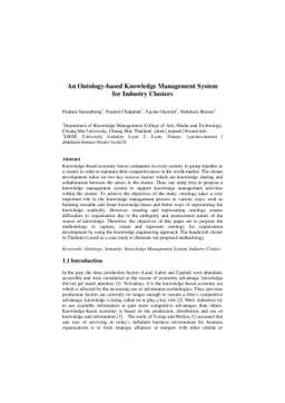 An Ontology-based Knowledge Management System for Industry Clusters