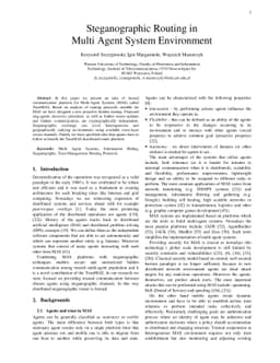 Steganographic Routing in Multi Agent System Environment