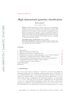 High dimensional gaussian classification