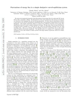 Fluctuations of energy flux in a simple dissipative out-of-equilibrium
  system
