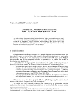 Analysis of a procedure for inserting steganographic data into VoIP
  calls