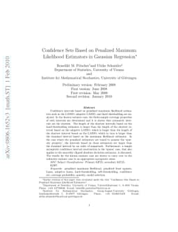 Confidence Sets Based on Penalized Maximum Likelihood Estimators in
  Gaussian Regression