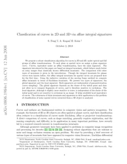 Classification of curves in 2D and 3D via affine integral signatures