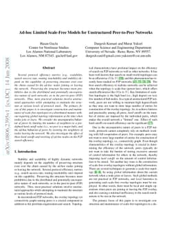 Ad-hoc Limited Scale-Free Models for Unstructured Peer-to-Peer Networks