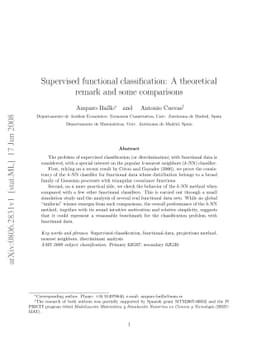 Supervised functional classification: A theoretical remark and some
  comparisons