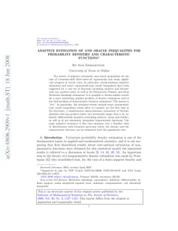 Adaptive estimation of and oracle inequalities for probability densities
  and characteristic functions