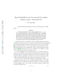 Quasi-Mandelbrot sets for perturbed complex analytic maps: visual
  patterns