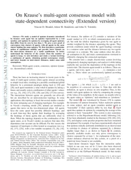 On Krause's multi-agent consensus model with state-dependent
  connectivity (Extended version)