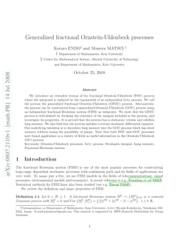 Generalized fractional Ornstein-Uhlenbeck processes