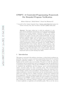 CPBVP: A Constraint-Programming Framework for Bounded Program
  Verification